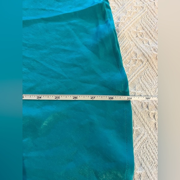 NWT Band of the Free Nida Satin Elastic Waist Midi Skirt turquoise mermaid sz S - Picture 7 of 7